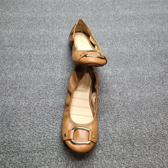 Adam Tucker by me Too Nellie Brown Leather Buckle Ballet Flats Women's Size 7M - Picture 3 of 7